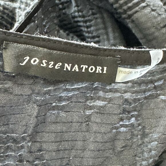 Josie Natori 8 Sleeveless Belted Jacquard Fit-&-Flare Floral Gray  Dress Unlined - Picture 8 of 13